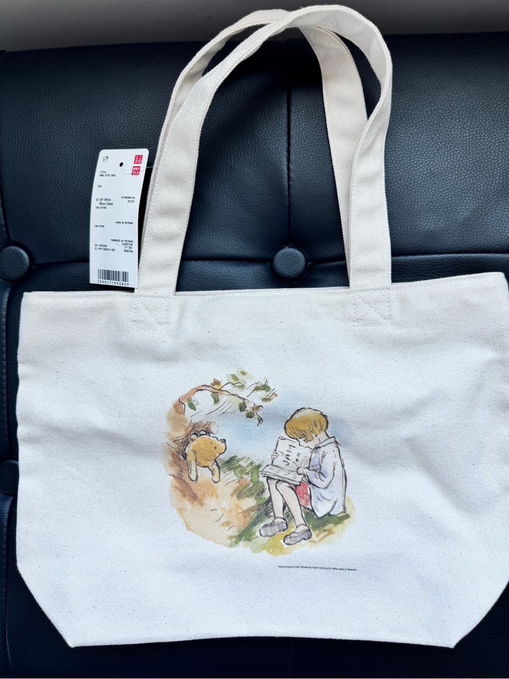 Winnie the Pooh Uniqlo Cream Tote-Small